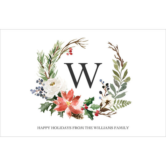 White Holiday Floral Spray Placemats